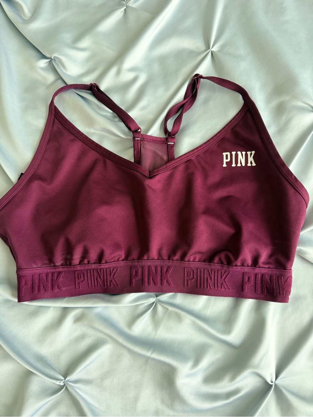 PINK Victoria's Secret Wine Racerback Sports Bra